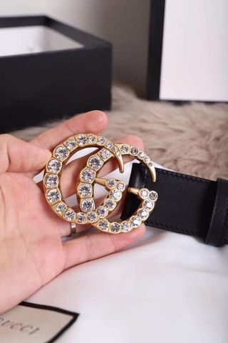 Belt gucci nữ mặt nạm đá bản 4.0cm