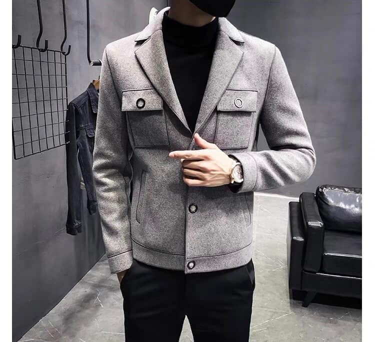 Áo Khoác Da Nam Hàn Quốc Cổ Trụ Lịch Lãm #28 Áo Khoác Da Nam Hàn Quốc Cổ Trụ Lịch Lãm