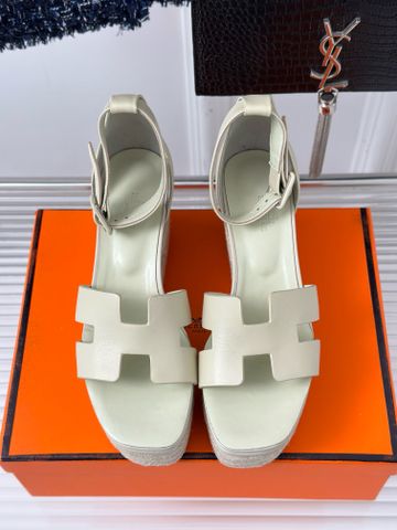 Sandal nữ đế xuồng Herme*s  CÓI H-CUT – DA lỳ – CAO 8 cm*
