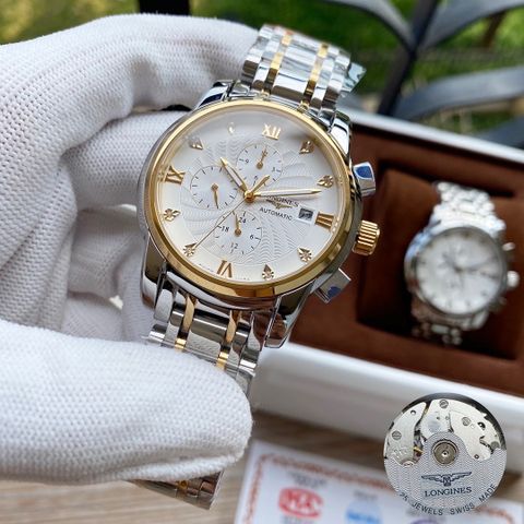 Đồng hồ nam LONGINES dây kim loại máy cơ case 43mm dày 13mm