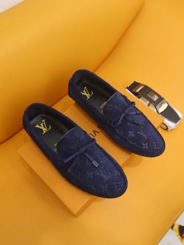 Giày lười LV* da lộn dập Monogram