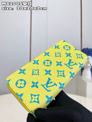 Ví nam LV* dáng dài kéo khoá hoạ tiết Monogram vàng xanh đẹp SIÊU CẤP