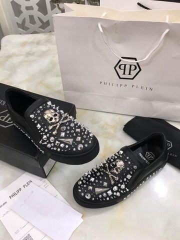 Giày slip on nam PHILIPP* PLEIN* da bò tán đinh vàng hàng độc cao cấp