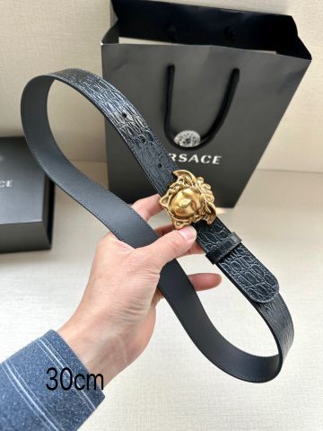 Belt VERSACE* nam nữ bản 3.0cm  4.0cm da vân mặt Logo đẹp sang cao cấp