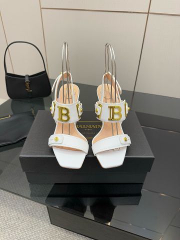 Sandal cao gót BALMAIN*  kim loại sang trọng