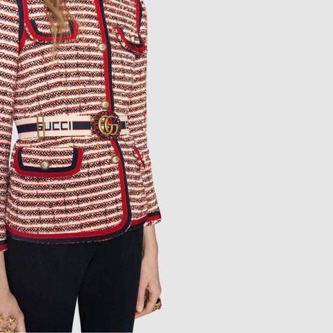 Belt gucci nữ mặt viền đá dây chữ