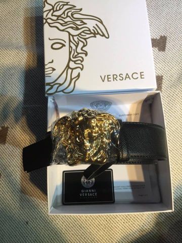 Belt nam versace mặt logo vàng đẹp sang