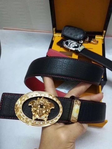 Belt nam versace 3,8cm hàng cao cấp dây da dùng 2 mặt