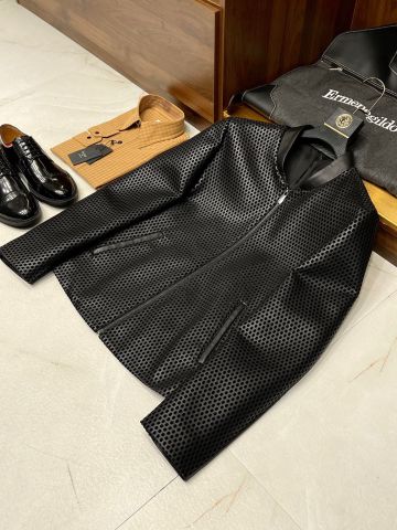 Áo da nam zegna* da cừu đục lỗ kiểu độc VIP 1:1