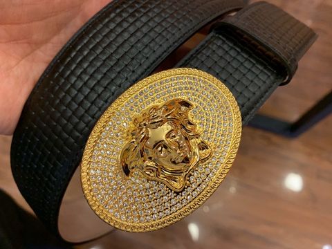 Belt nam VERSACE mặt oval nạm đá đẹp sang