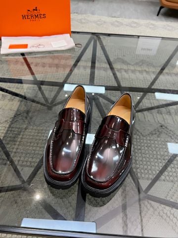 Giày nam Loafer Herme* da bóng đẹp lịch lãm cao cấp