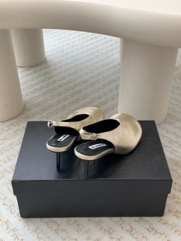 Giày cao gót JIL SANDER*  quai hậu mũi tròn gót 6cm