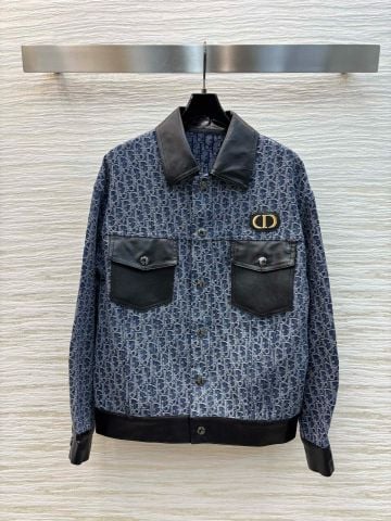 Áo khoác jeans nữ Di*or* hoạ tiết oblique