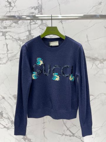 Áo len nữ GUCCI* thêu chữ kim sa đẹp VIP 1:1