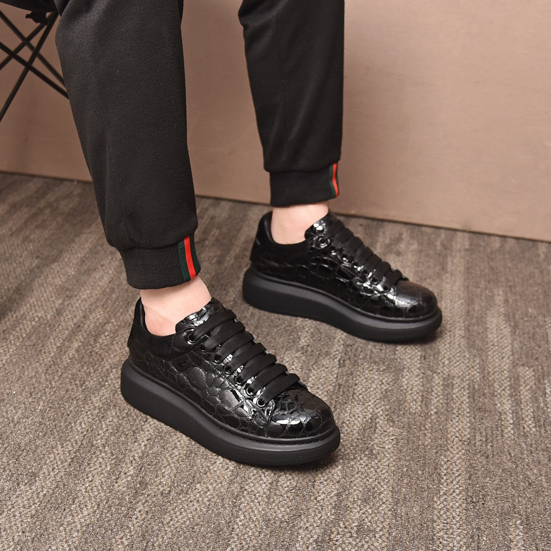 Giày thể thao nam Alexander* MCQeen* da vân cao 4,5cm 1700k - Main Image