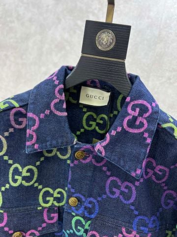 Áo khoác jeans nam nữ  GUCCI* hoạ tiết Logo nhiều màu đẹp độc VIP 1:1