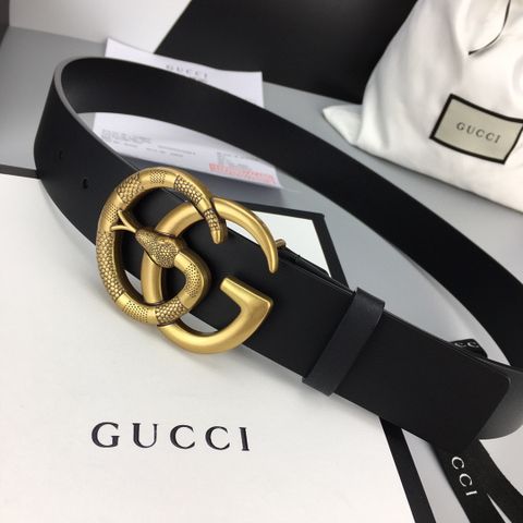 Belt nam nữ GUCCI* bản 3,5cm dây da bò lỳ mặt logo rắn vàng đồng đẹp độc