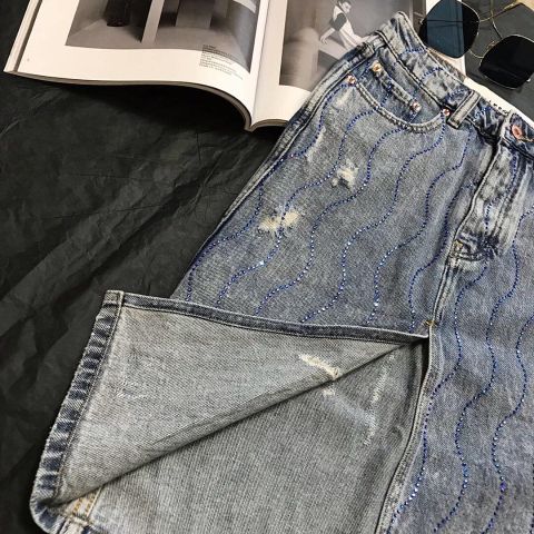 Chân váy jeans xẻ giữa SIÊU CẤP