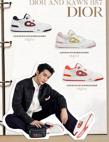 Giày thể thao nam nữ Di*or* ×KW Giày nữ B57 Dribble – Phiên bản giới hạn