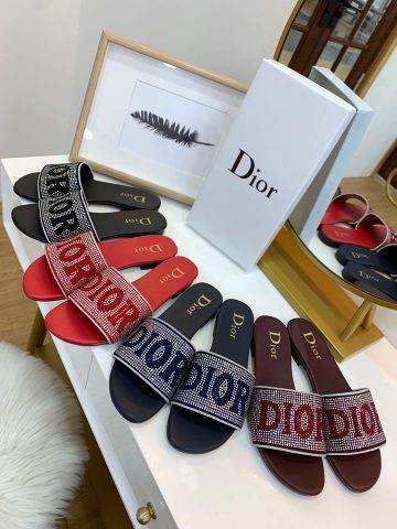 Dép nữ Dior quai đính đá đẹp sang có 4 màu