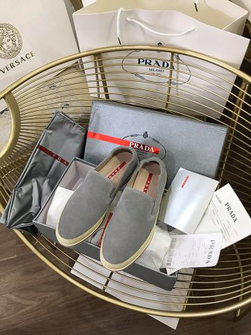 Giày slip on nam PRADA da lộn