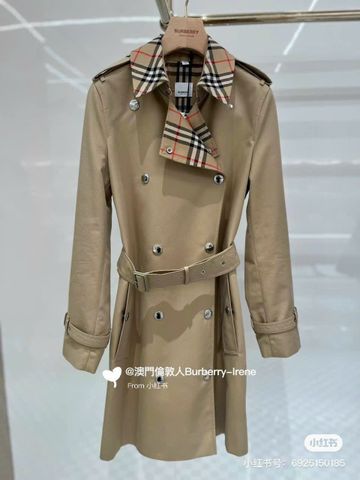 Áo măng tô Burberry* nữ kaki đẹp