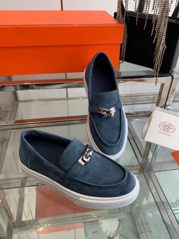Giày slip on nam nữ Herme*s  Game Kelly da lộn
