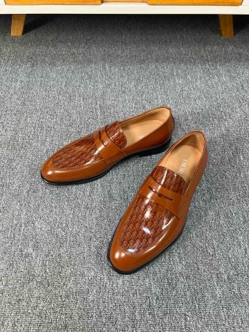 Giày âu DIOR* da bóng hoạ tiết oblique VIP 1:1