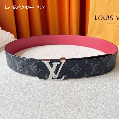 Belt nam LV* bản 4cm dây hoạ tiết Monogram lót màu dùng được cả hai mặt