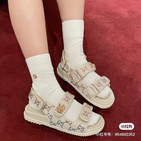 Sandal nữ GUCCI* canvas hoạ tiết logo dáng khoẻ đẹp VIP 1:1