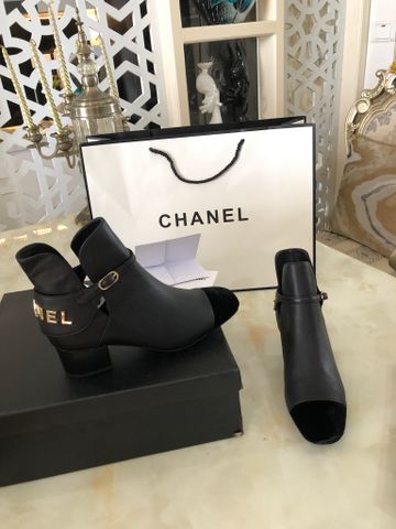 Boot chanel* cổ thấp SIÊU CẤP gót nẹp chữ kim loại đẹp