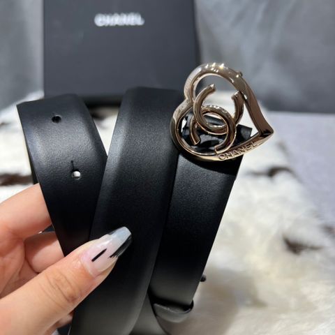 Belt nữ chanel* bản 3cm mặt logo lồng trái tim đẹp sang