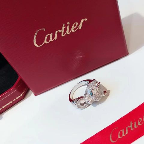 Nhẫn báo CARTIER bạc ý nạm đá đẹp độc cao cấp