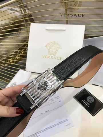 Belt nam VERSACE mặt bạc