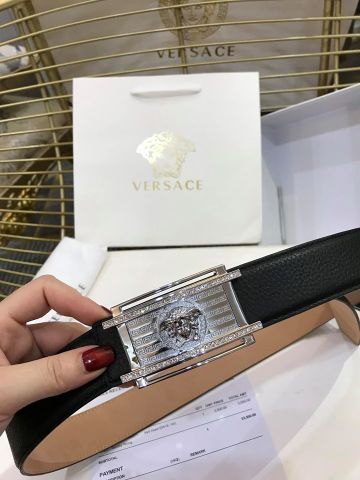 Belt nam VERSACE mặt bạc