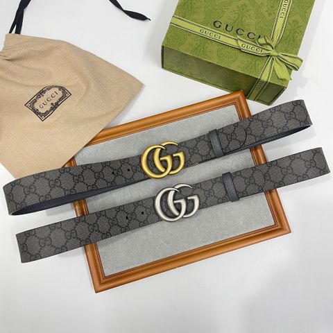 Belt nam GUCCI* dây canvas hoạ tiết Logo lót da bê mềm đẹp