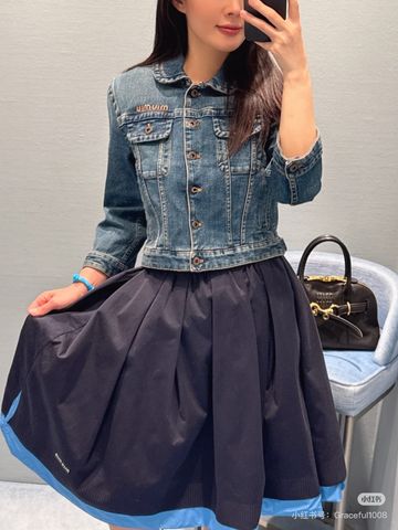 Áo khoác jeans nữ miu* miu* dáng lửng cao cấp