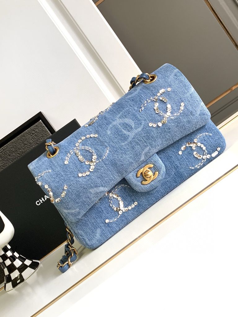 Túi xách nữ CHA*NEL* classic denim size 20cm và 25cm VIP 1:1