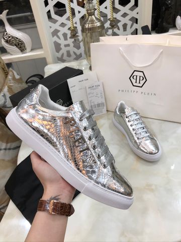 Giày nam buộc dây PHILIPP PLEIN vân rắn bạc đẹp độc mới cao cấp