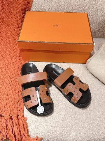 Dép nam nữ Herme*s Oran “H” Strap Studs