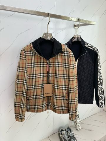 Áo khoác nam BURBERRY* kẻ mặc được hai mặt