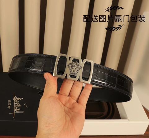 Belt nam VERSACE* dây vân cá sấu bản 3,8cm đẹp SIÊU CẤP