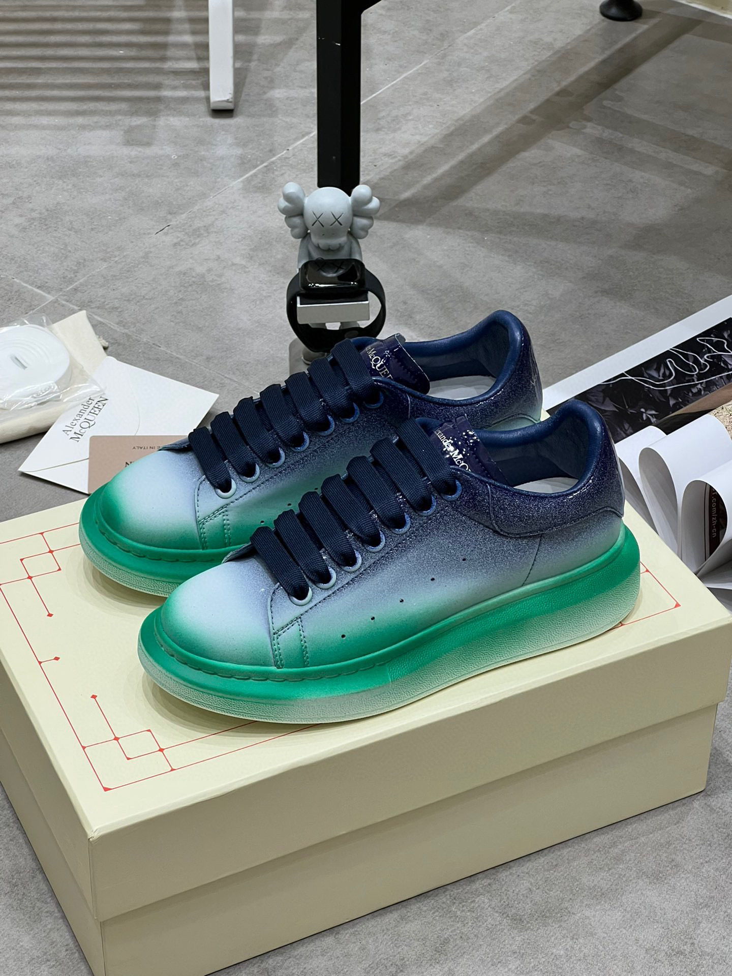 Giày thể thao nam nữ Alexander* MCQeen* cao 5cm SIÊU CẤP loang màu