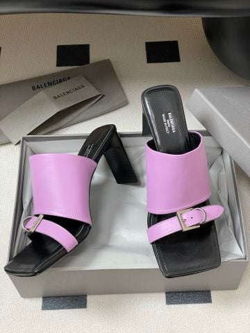Dép cao gót BALENCIAG* quai bản mũi vuông