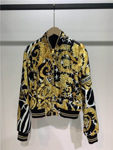 Áo bomber nữ VERSACE hoa văn vàng đẹp sang chảnh