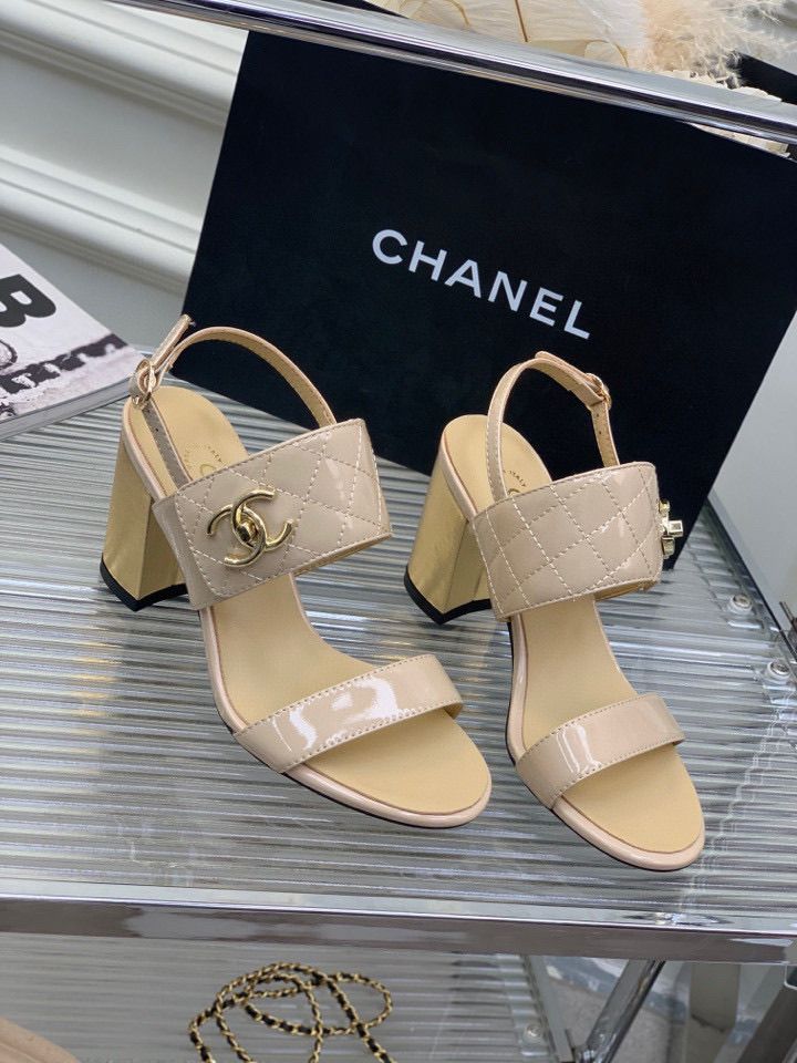 Chanel 23P Black Chain Gold CC Logo Quilted Mules Slide Sandal Slip On Flat  37  eBay