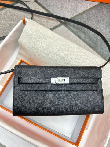 Túi Clutch Hermes* Kelly VIP 1:1 Kelly to go da epsom craie 10 milkshake khóa vàng trắng