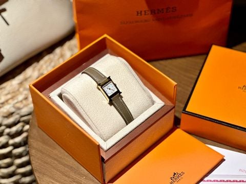 Đồng hồ nữ Hermes* dây da mặt chữ H size nhỏ mini 17mm VIP 1:1