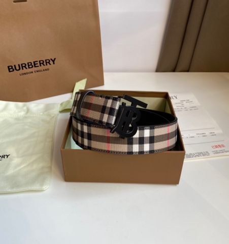 Belt nam BURBERRY* bản 3,5cm hoạ tiết kẻ cao cấp