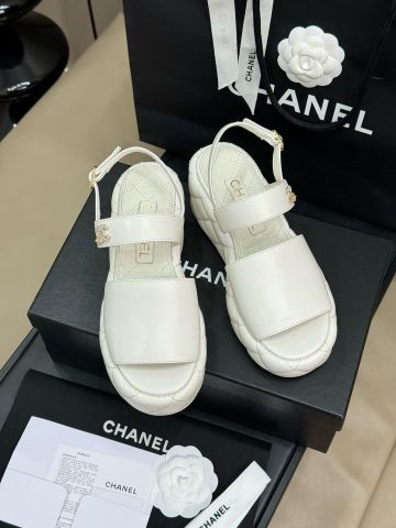 Sandal nữ đế xuồng CHA*NEL* mẫu mới da cừu mềm đẹp xịn VIP 1:1